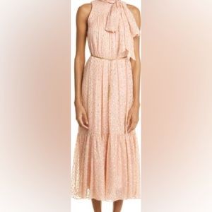 ZIMMERMANN  Tie Neck Silk Fil Coupé Midi Dress